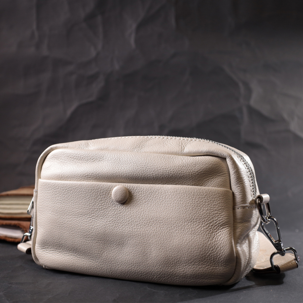 Сумка Vintage Жіноча з натуральної м'якої шкіри Біла (22438) - зображення 9