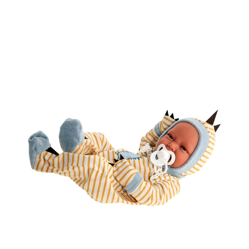 Пупс Antonio Juan Новонароджений Карло в піжамі-динозаври з вініловим тілом 42 см (50158) - зображення 2