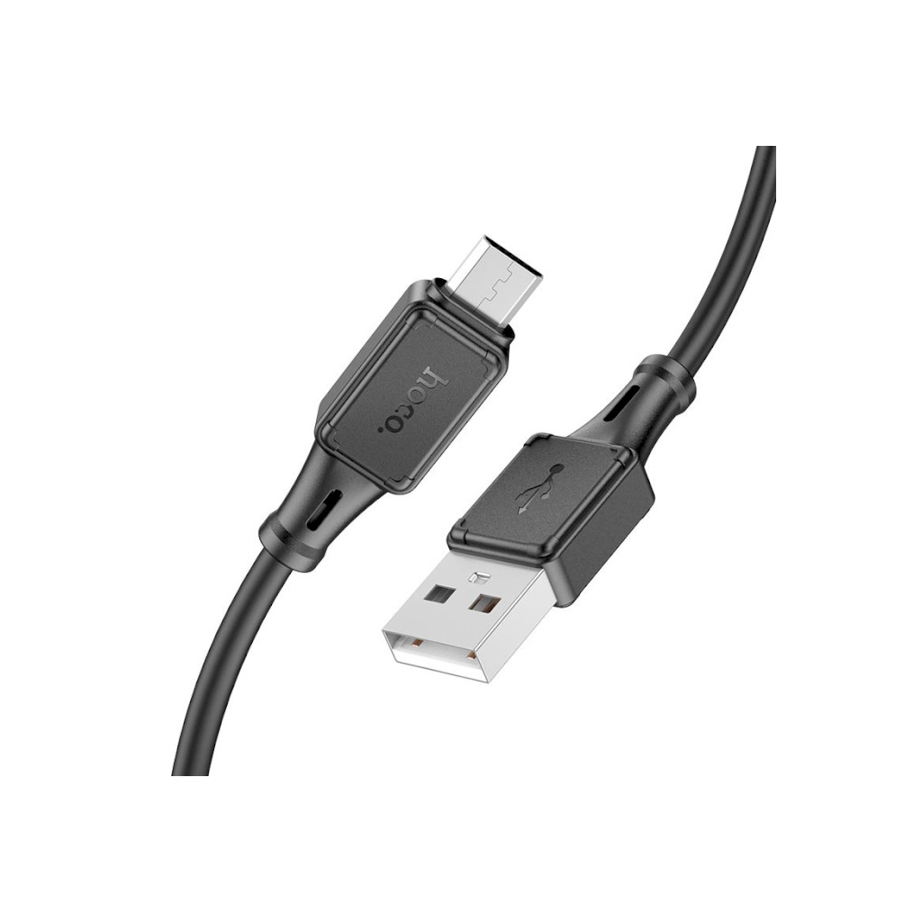 Дата кабель USB 2.0 AM to Micro 5P 1.0m Assistant silicone X101 black HOCO (6942007604055) - зображення 3