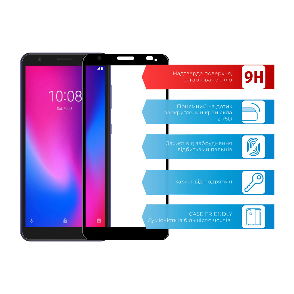 Скло захисне ACCLAB Full Glue ZTE A3 2020 (1283126508929) - изображение 2
