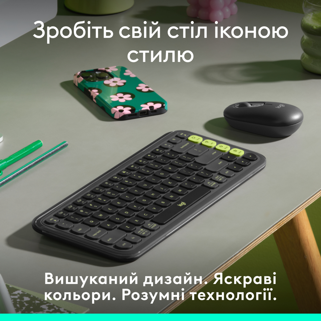 Клавіатура Logitech POP Icon Keys Bluetooth UA Graphite (920-013157) - зображення 2