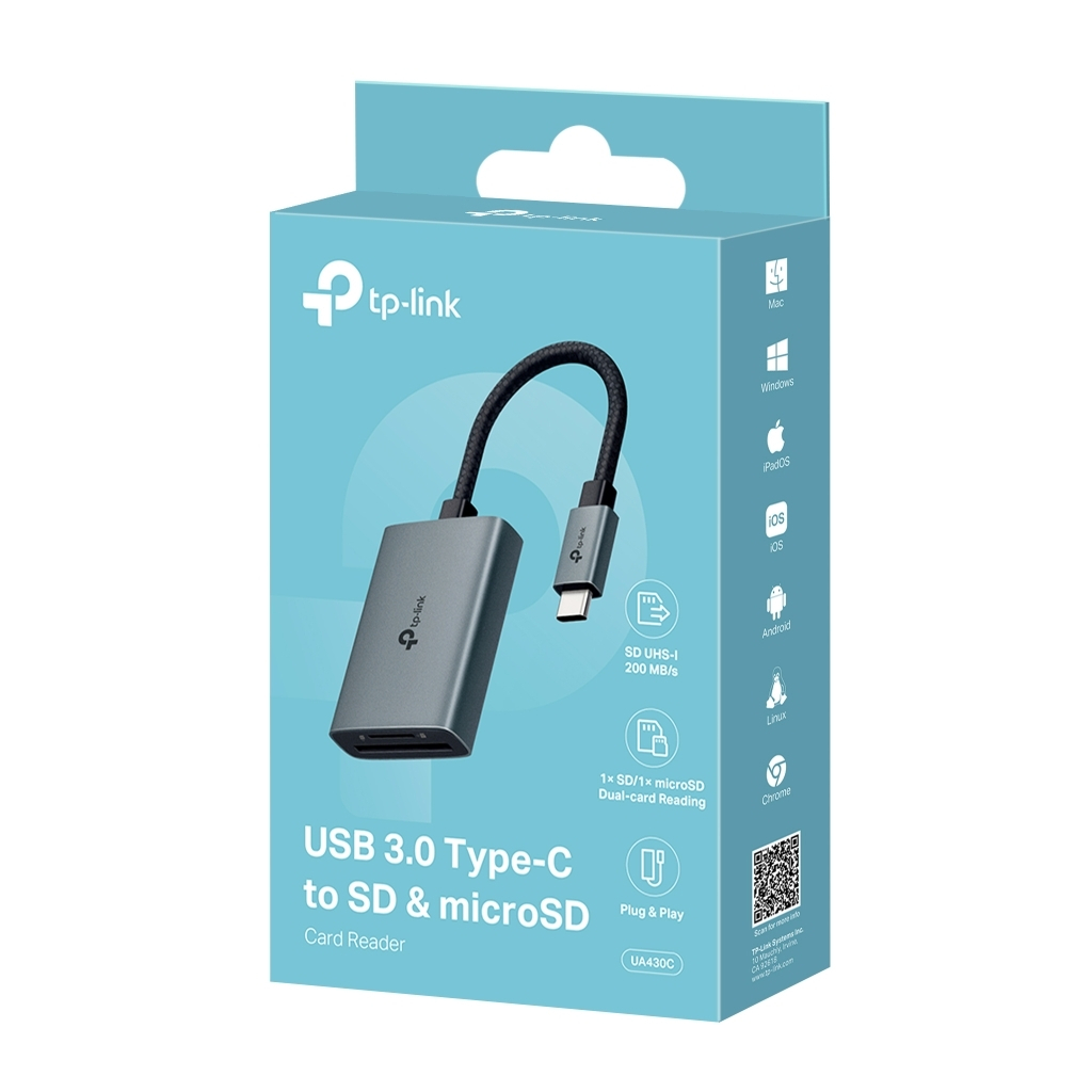 Зчитувач флеш-карт TP-Link USB-C SD + TF silver (UA430C) - зображення 4