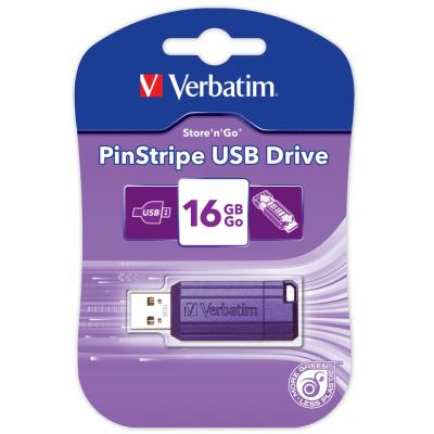 USB флеш накопичувач Verbatim 16GB Store 'n' Go PinStripe Violet USB 2.0 (49058) - зображення 5