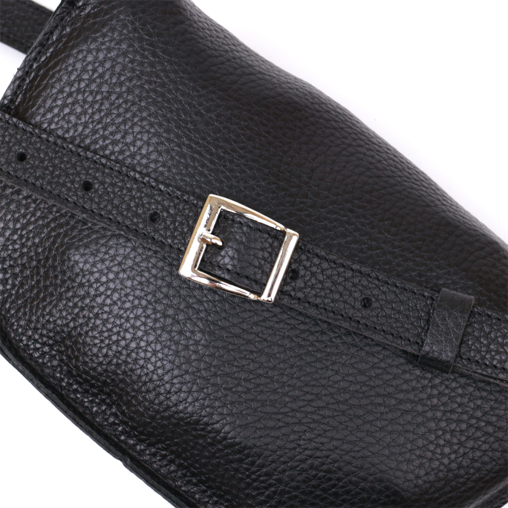 Сумка Shvigel Шкіряна бананка Чорна (16373) - зображення 5