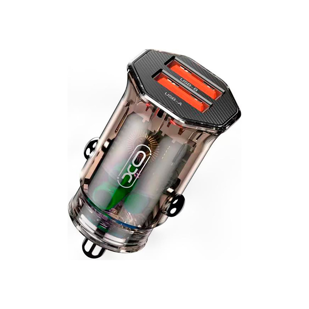 Зарядний пристрій XO CC49 2USB 2.4A (Black/Brown) (XO-CC49) - зображення 1