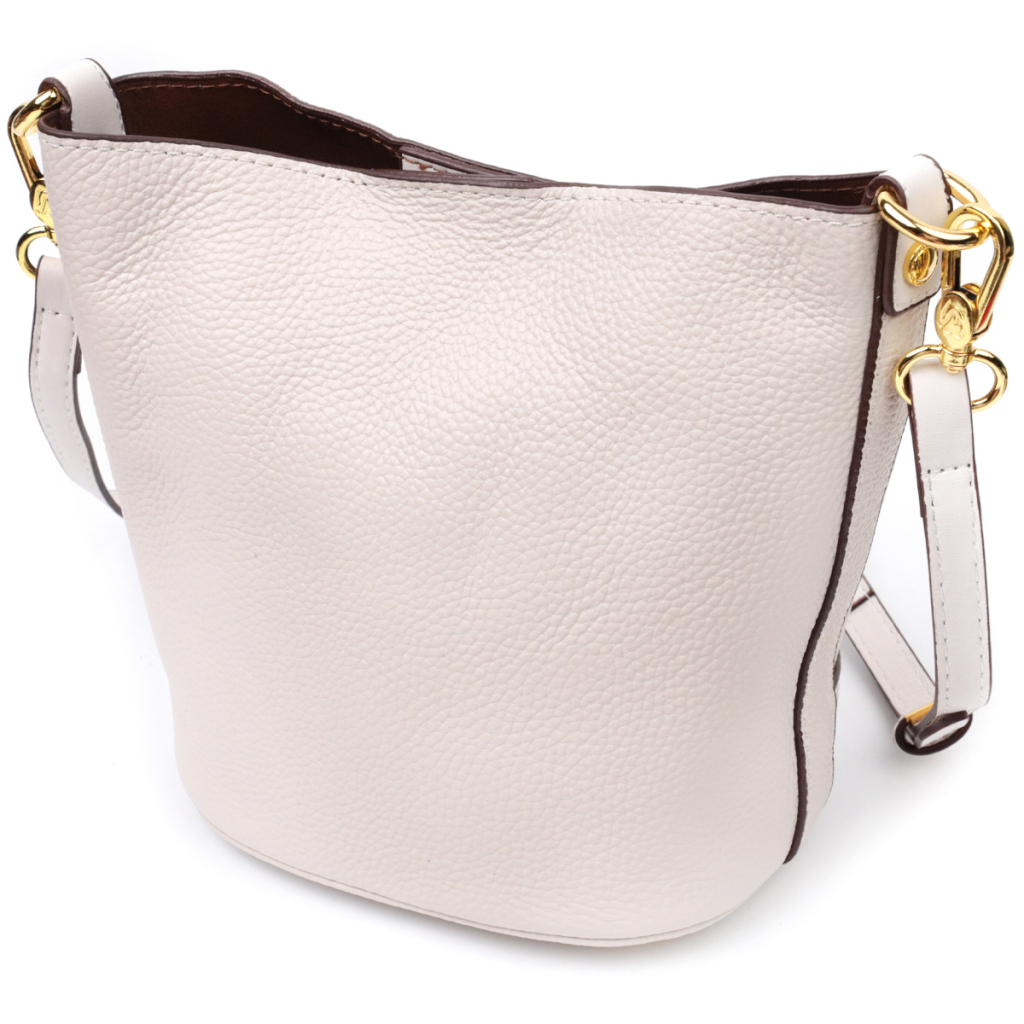 Сумка Vintage Компактна жіноча з автономною косметичкою всередині з натуральної шкіри Біла (22365) - зображення 2