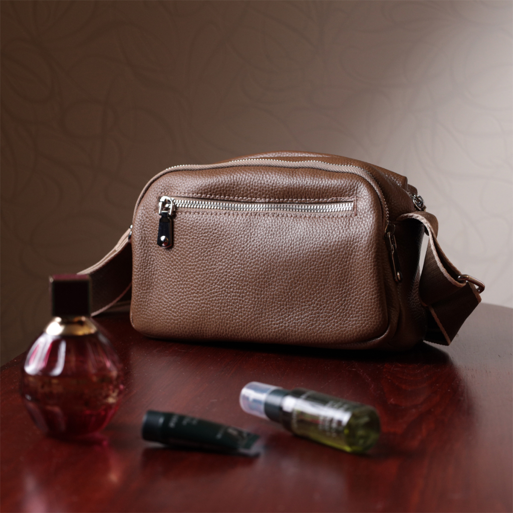 Сумка Vintage З двома відділеннями з натуральної шкіри Коричнева (22596) - зображення 12