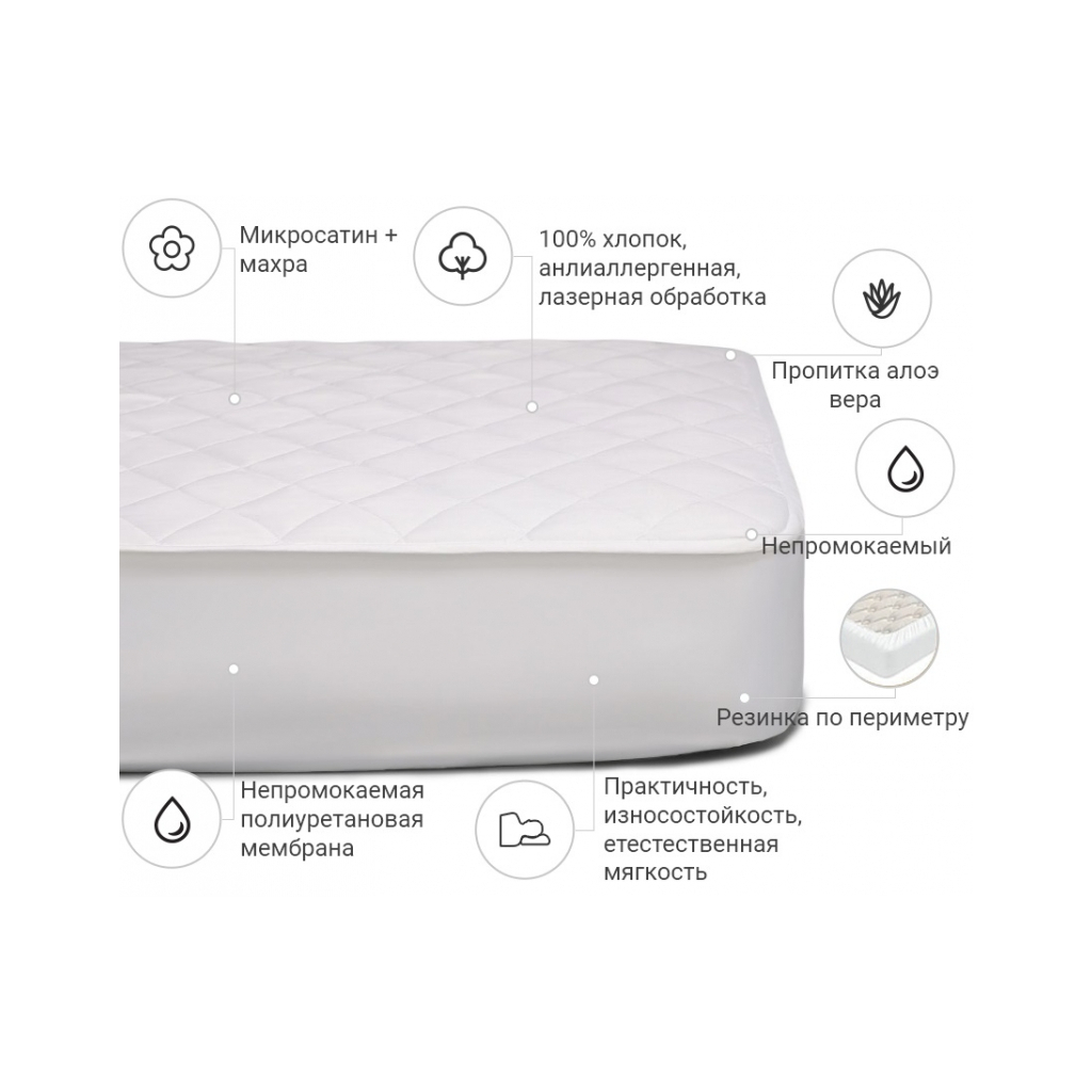 Наматрацник MirSon антиалергенний Universal двосторонній + Алое Віра 228 150x200 см (2200000378101) - зображення 2