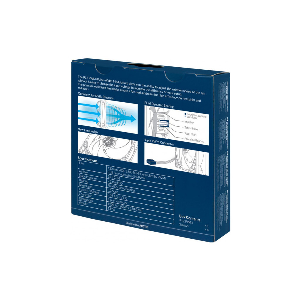 Кулер до корпусу Arctic P12 Silent Black (ACFAN00130A) - зображення 5
