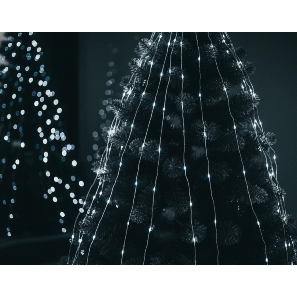 Гірлянда Chomik Оберемок струн 200 LED 10х2 м, холодний білий, IP44, від мережі (5900779901797) - зображення 1
