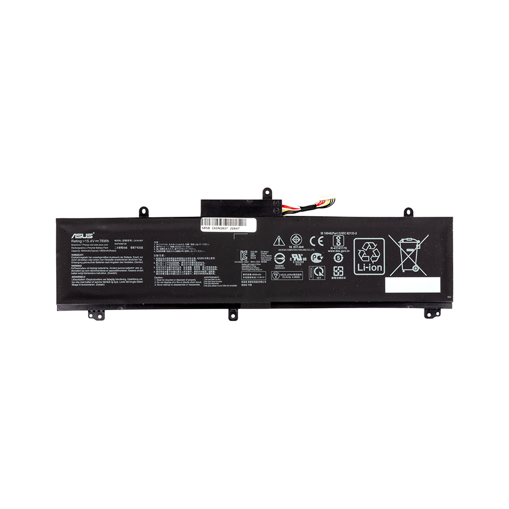 Акумулятор до ноутбука ASUS Rog Zephyrus GA502 (C41N1837) 15.4V 4800mAh (NB431588) - зображення 1