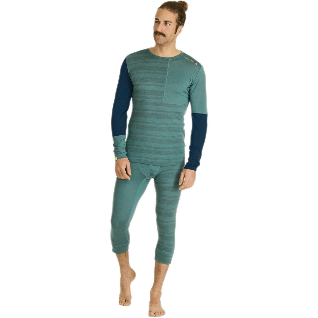 Термокофта Ortovox 185 Rock'n'Wool Long Sleeve Mns pacific green - L - бірюзовий (025.001.0156) - зображення 2