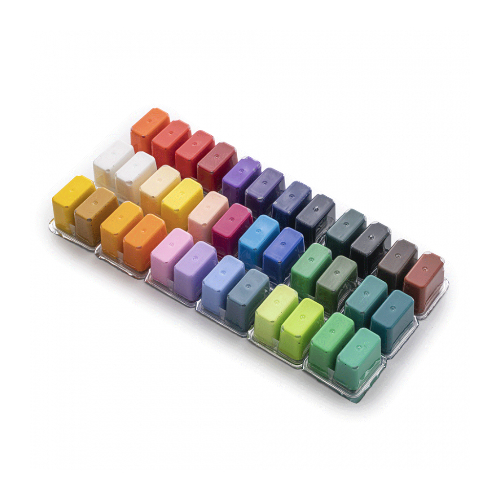 Гуашеві фарби HIMI Twin Cup 36*12мл+3 пензлі, фіолетовий пластик, пенал (6976939682577) - изображение 6