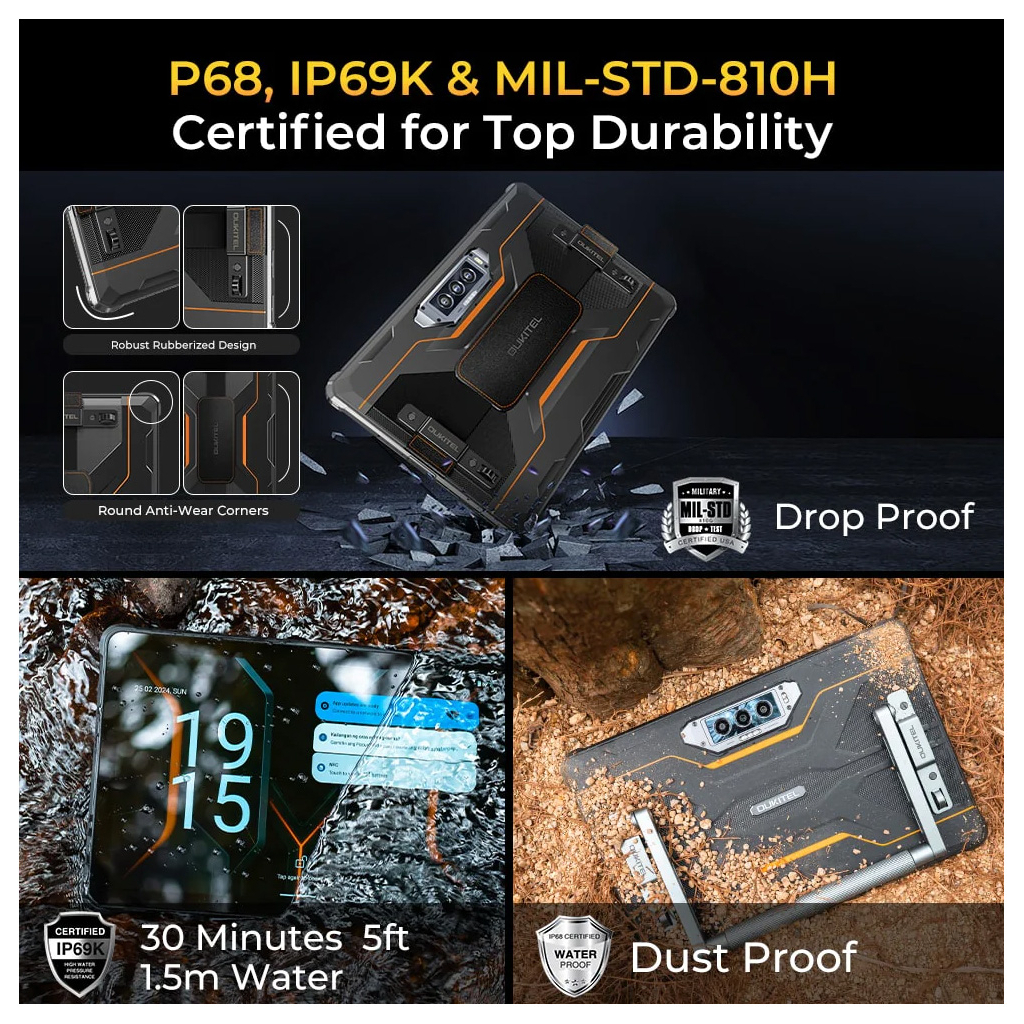 Планшет OUKITEL RT8 6/256GB Dual Sim Black (6931940747431) - зображення 4