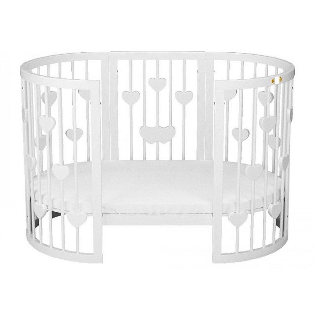 Ліжечко Ingvart SMART BED ROUND з сердечками білий (1349003) - зображення 2