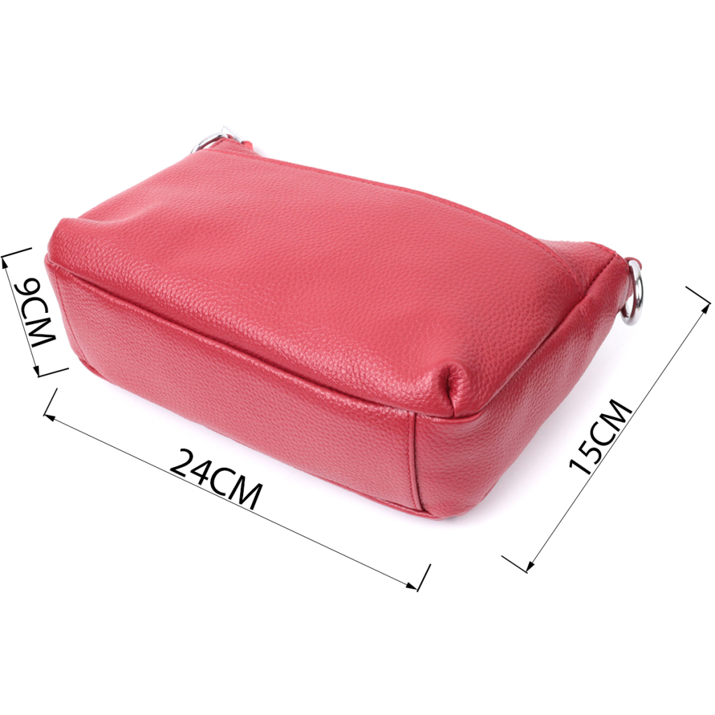 Сумка Vintage Жіноча середнього розміру на три відділення із натуральної шкіри Червона (22803) - зображення 3