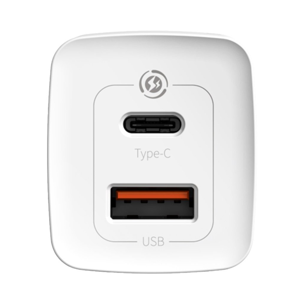 Зарядний пристрій Baseus 2xUSB 65W GaN (USB-C+USB-A) white (CCGAN2L-B02) - зображення 4