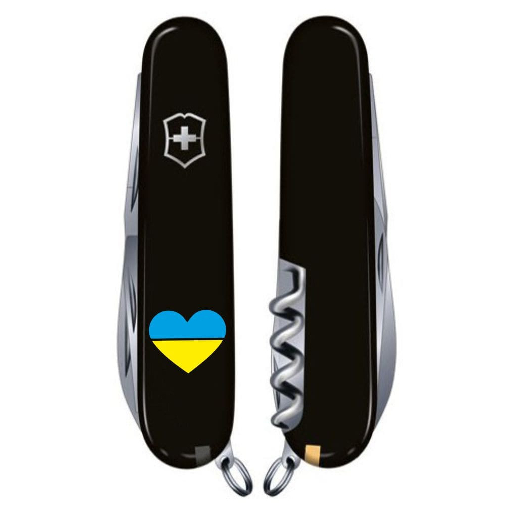 Ніж Victorinox Climber Ukraine Black "Серце жовто-блакитне" (1.3703.3_T1090u) - зображення 2