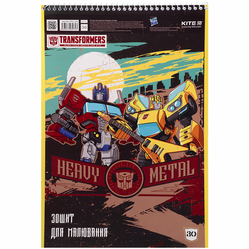 Альбом для малювання Kite Transformers спіраль 30 аркушів 4 дизайни (TF21-243) - зображення 5