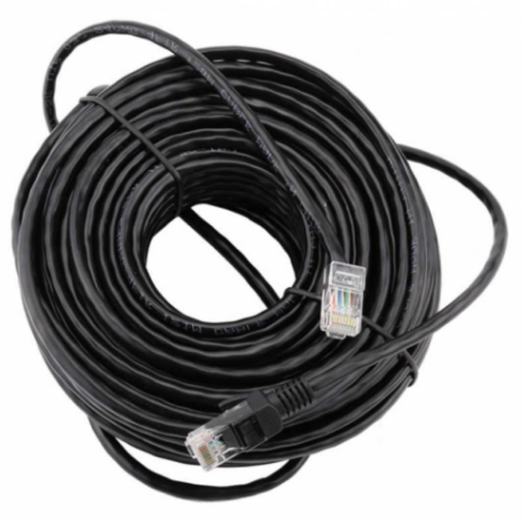 Патч-корд 15м, UTP, cat.5e, CCA, black Ritar (PCR-CCA/15Bk) - зображення 1