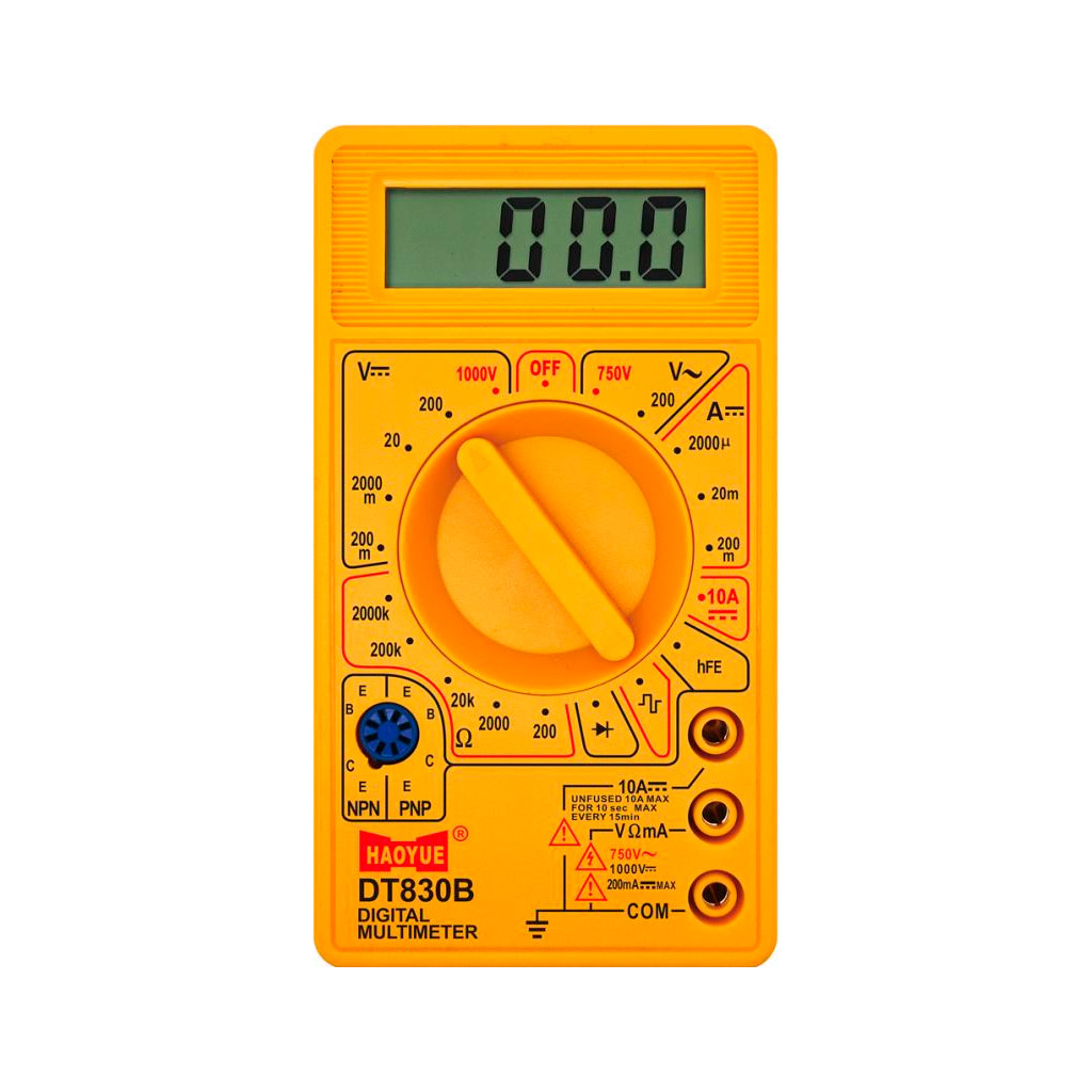 Цифровий мультиметр HAOYUE DT-830B, щупи, Box (HAOYUE DT-830B) - зображення 1