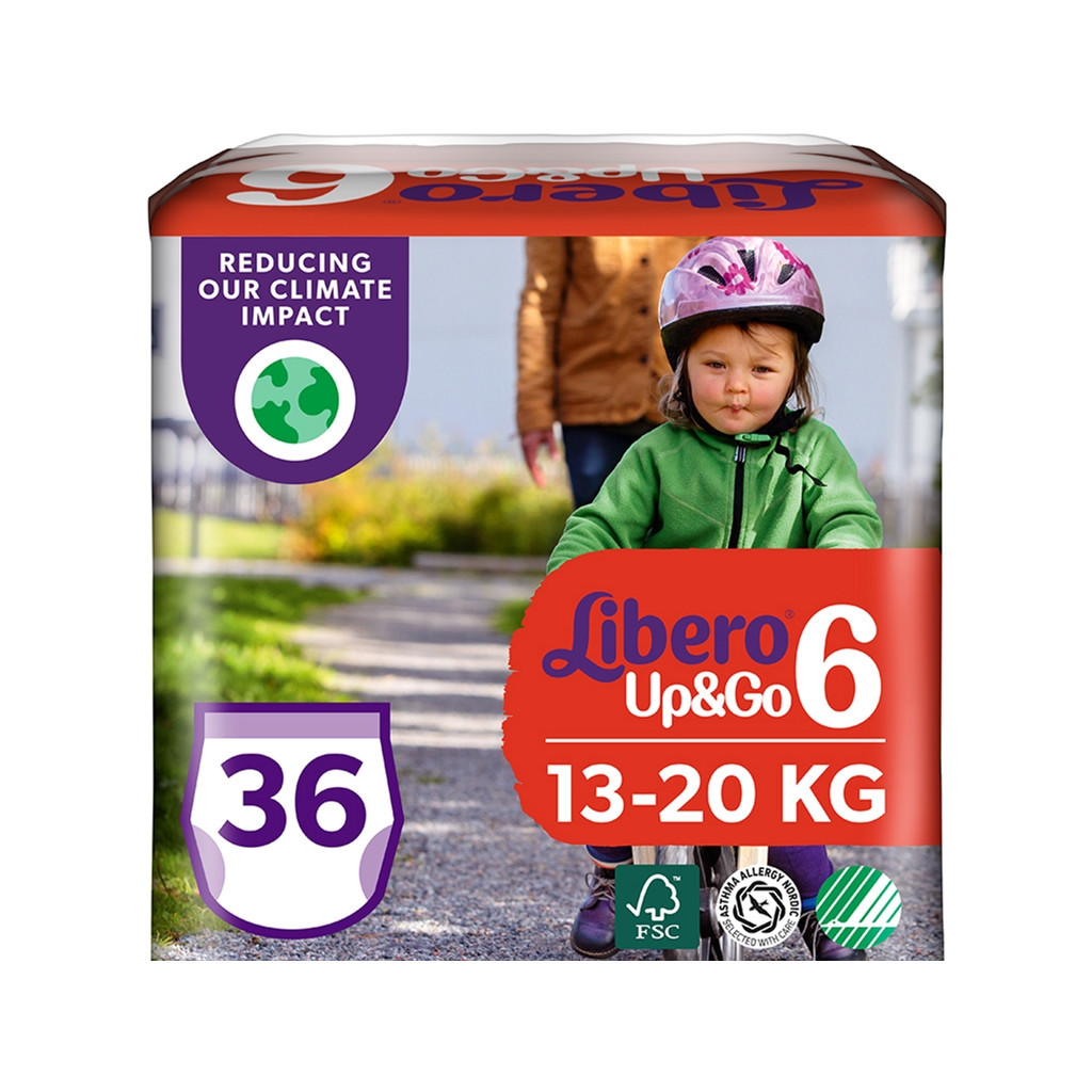 Підгузки Libero UpGo 6 13-20 кг 36 шт (7322541090344) - зображення 1