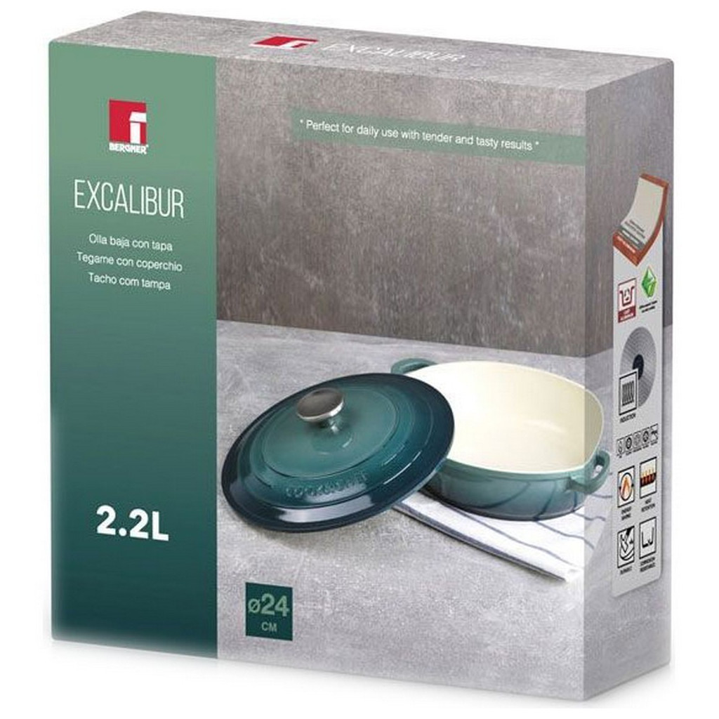 Сотейник Bergner Excalibur з кришкою 24 см Green (BG-36103-GR) - зображення 6