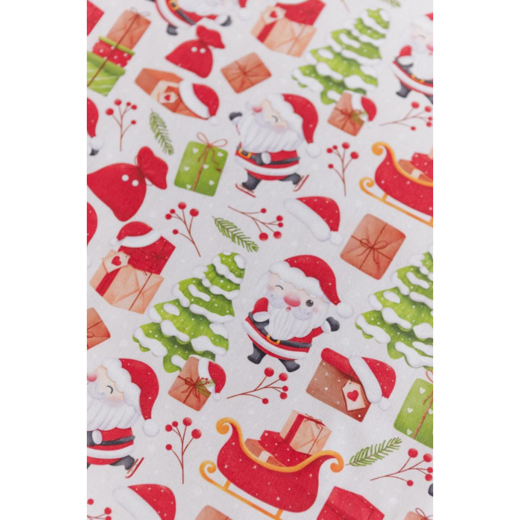 Скатертина Прованс святкова Санта на білому 180х140 см (035785) - зображення 7