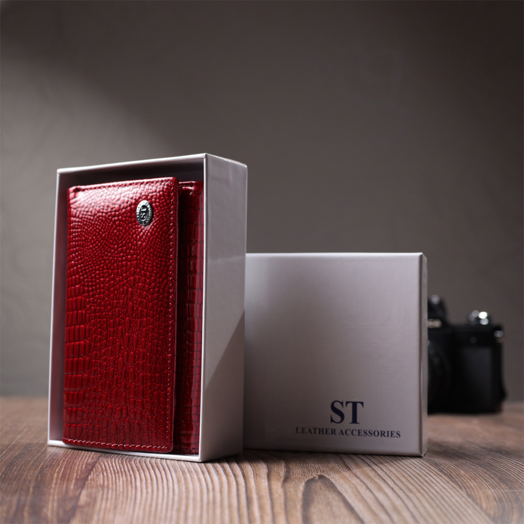 Гаманець ST Leather З натуральної шкіри Червоний (22708) - зображення 11