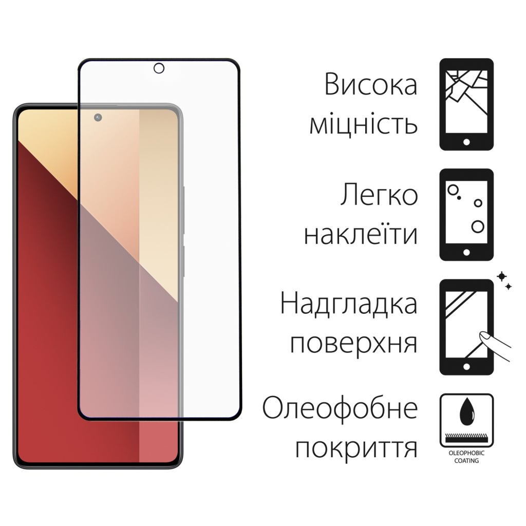 Скло захисне Dengos Xiaomi Redmi Note 13 Pro 4G + camera module glass (DG-TGSCP-03) - зображення 2