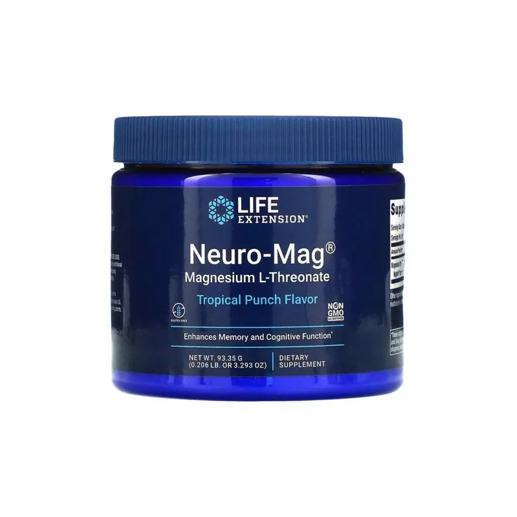 Мінерали Life Extension Магній L-Треонат, смак тропічного пуншу, Neuro-Mag, 93,35 г (LEX-2032) - зображення 1