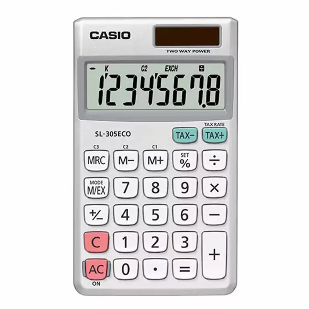 Калькулятор Casio SL-305ECO-W-EP, сріблястий (CALC-CAS-SL-305ECO-W) - изображение 1