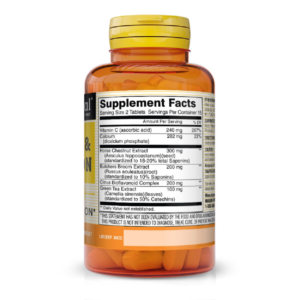 Вітамінно-мінеральний комплекс Mason Natural Нормалізація Венозного Кровообігу, Leg Vein & Circulation, 3 (MAV13378) - зображення 2