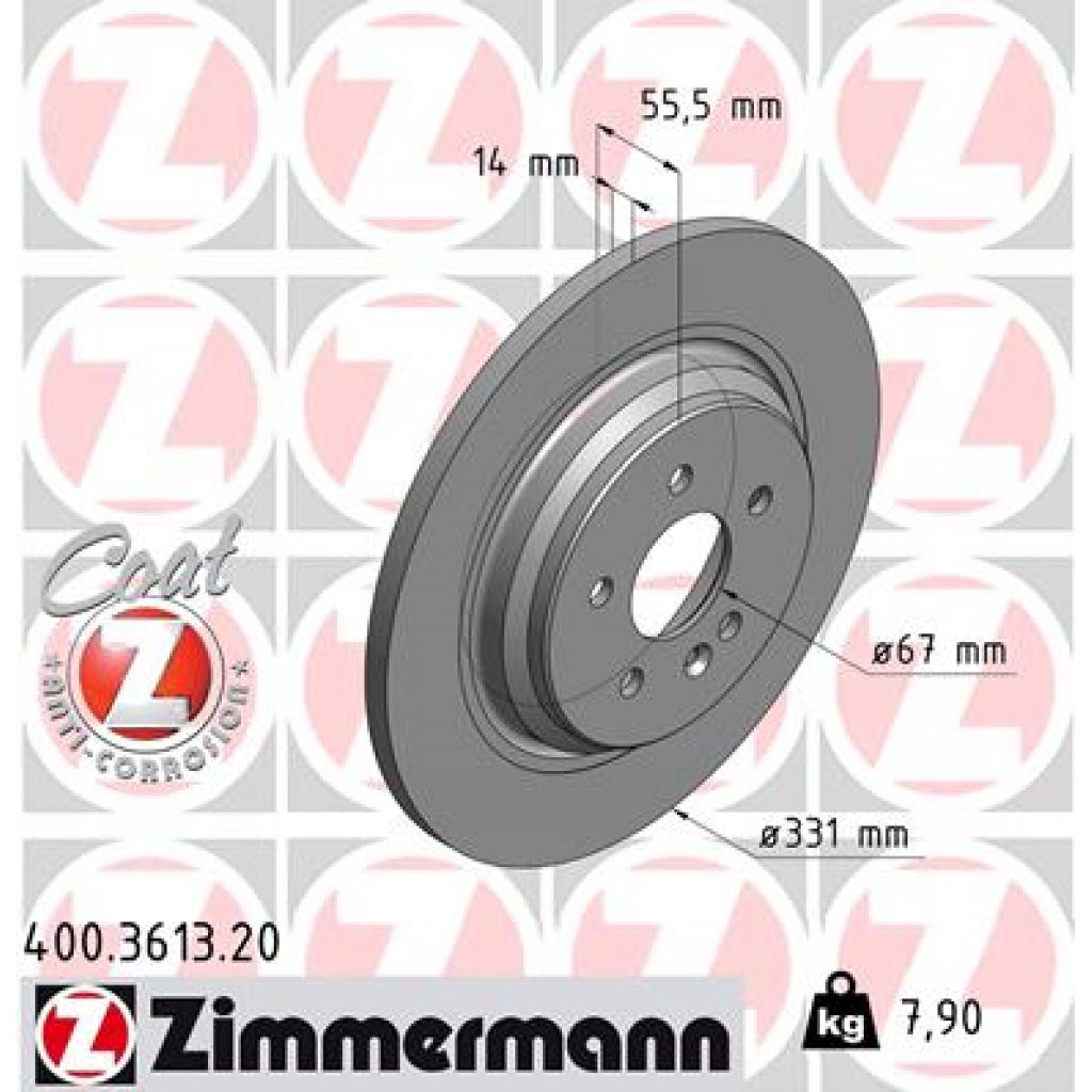 Гальмівний диск ZIMMERMANN 400.3613.20 - зображення 1