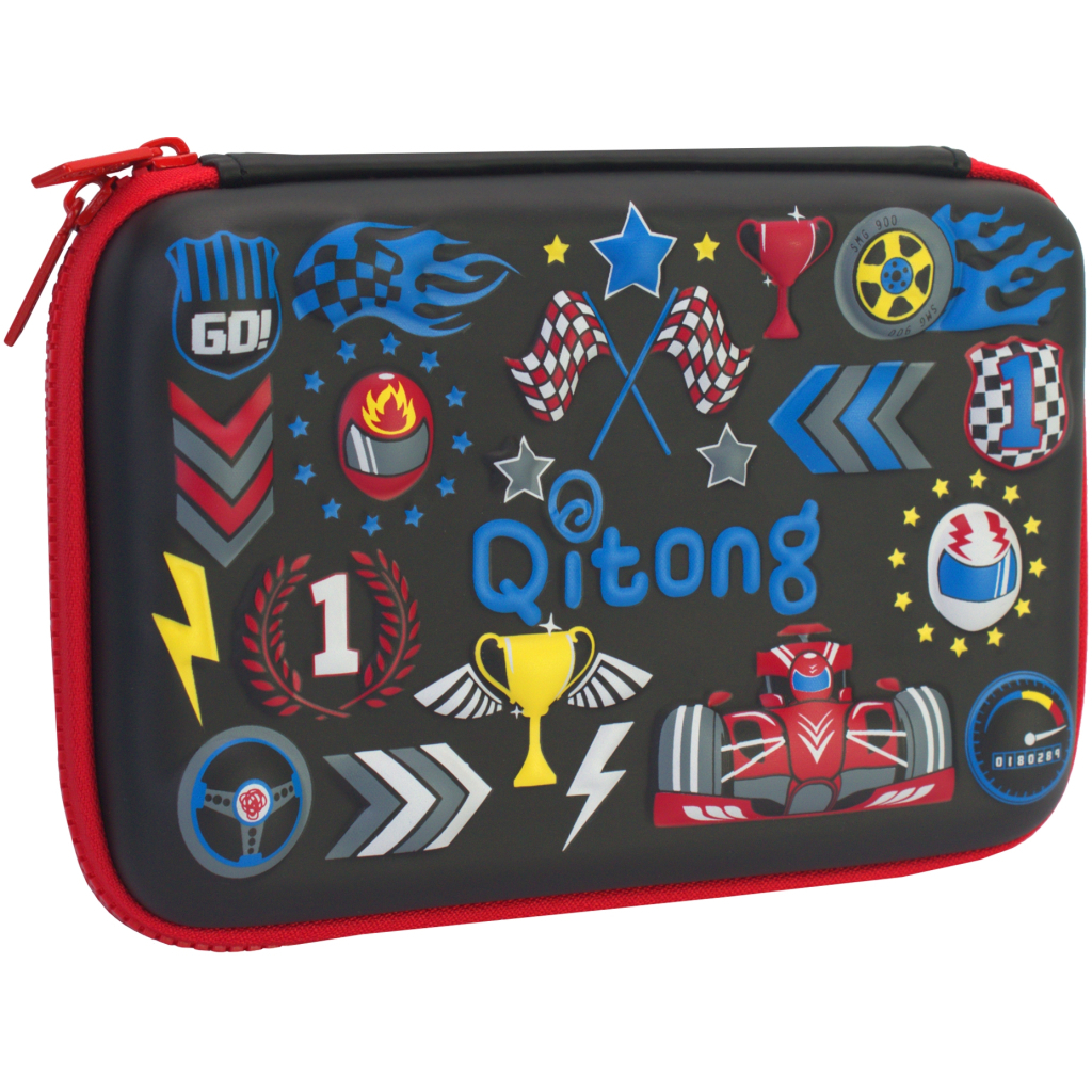 Пенал Cool For School з тисненням 1 відділення Чорний (QT-3992-Black) - зображення 1