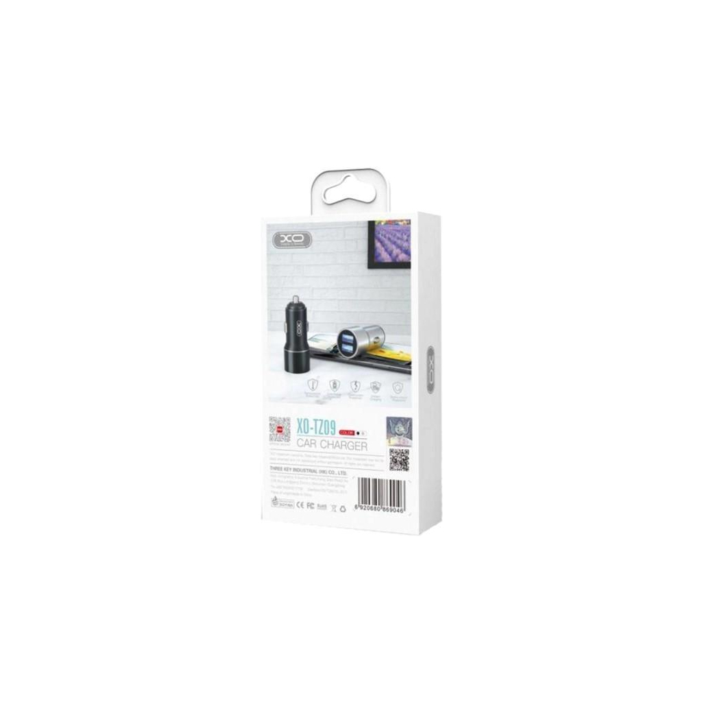 Зарядний пристрій XO TZ09 2.4A/2 USB + cable Type-C Black (XO-TZ09T-BK) - зображення 4