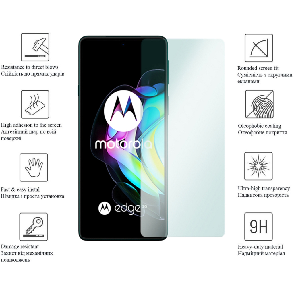 Скло захисне Drobak Motorola Moto Edge 20 Lite (606085) - зображення 2
