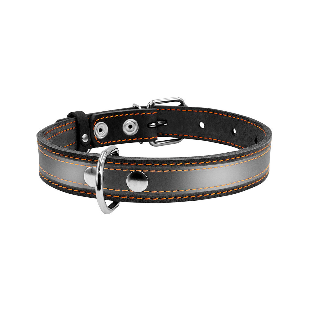 Нашийник для тварин Collar зі світловідбиваючою стрічкою Ш 20 мм Д 32-40 см чорний (01551) - зображення 2