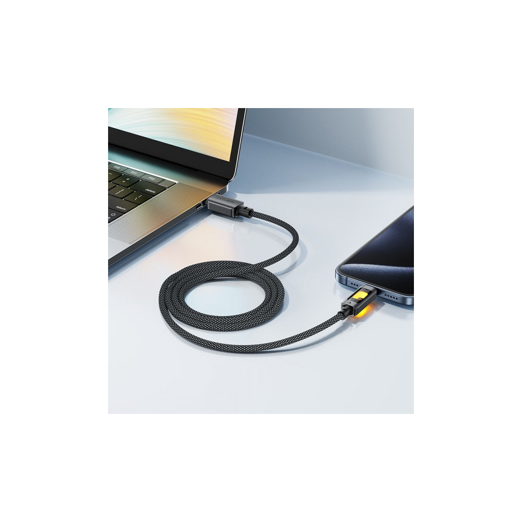 Дата кабель USB-C to USB-C 1.2m 60W black Acefast (6974316284666) - зображення 6