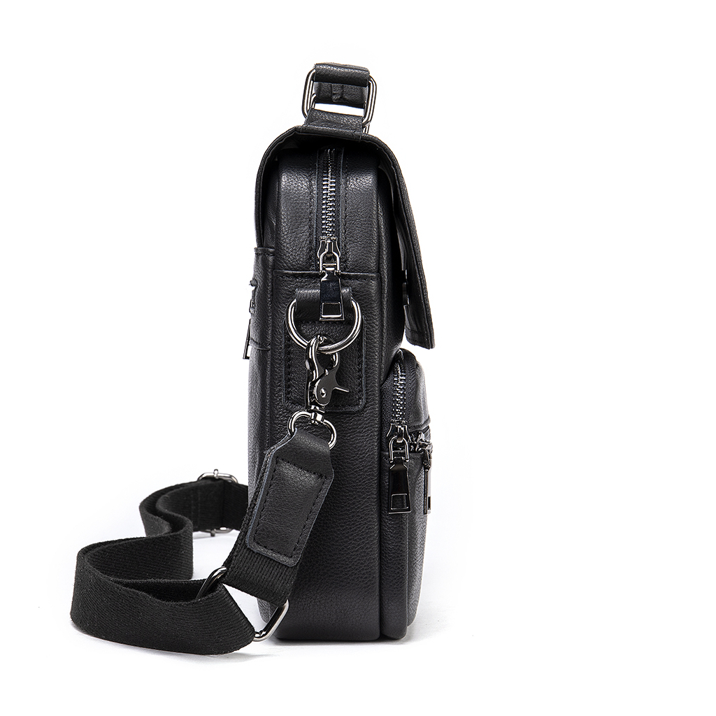 Сумка Vintage Вертикальна чоловіча у м'якій шкірі Чорна (20367) - зображення 7