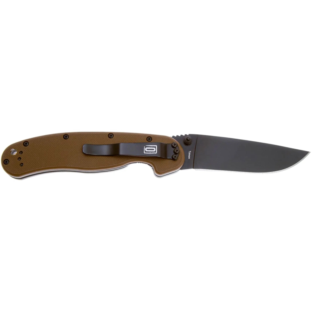 Ніж Ontario Knife RAT I AUS-8 Coyote Brown, Black Blade (ON8846CB) - зображення 2