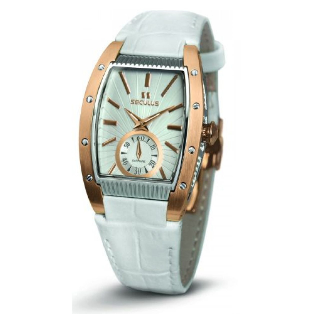 Наручний годинник Seculus 1667.2.1069 white, pvd-r, white leather - зображення 1