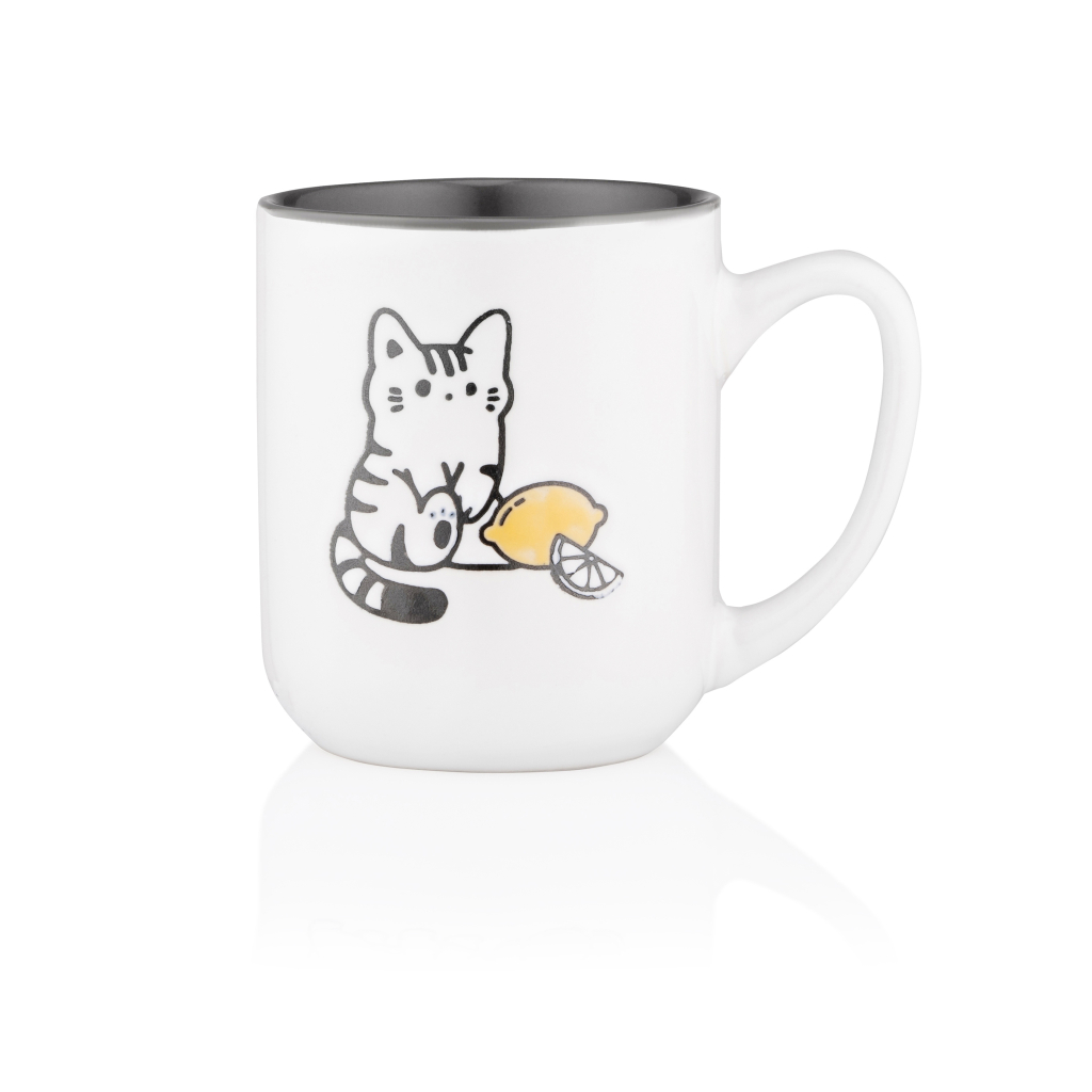 Чашка Ardesto Cat, 380мл, кераміка, біло-сіра (AR3055) - зображення 2