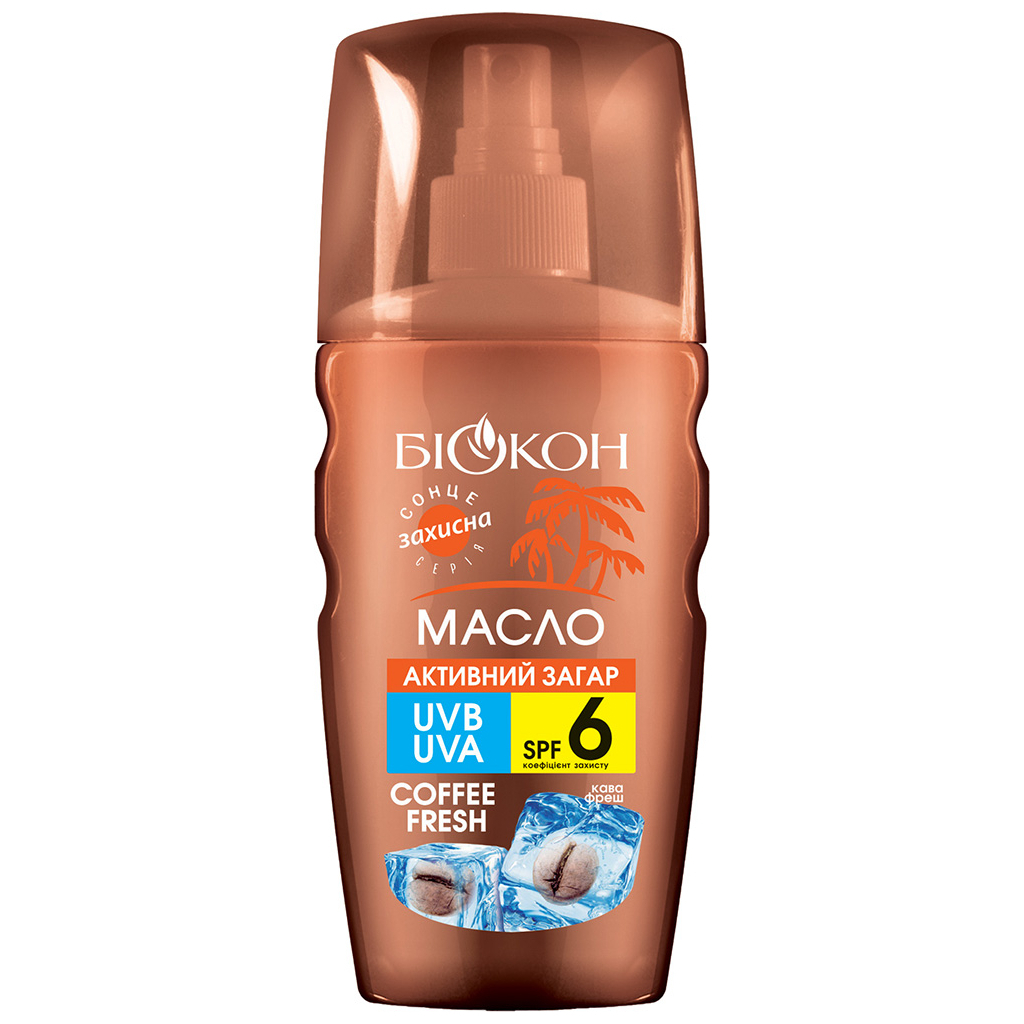 Засіб для засмаги Біокон Олія Активна засмага Кава фреш SPF-6 160 мл (4820160039759) - зображення 1