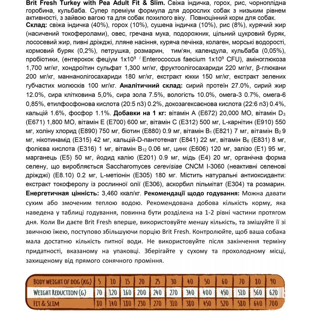 Сухий корм для собак Brit Fresh Turkey/Pea Light Fit and Slim Adult 12 кг (8595602530793) - зображення 3