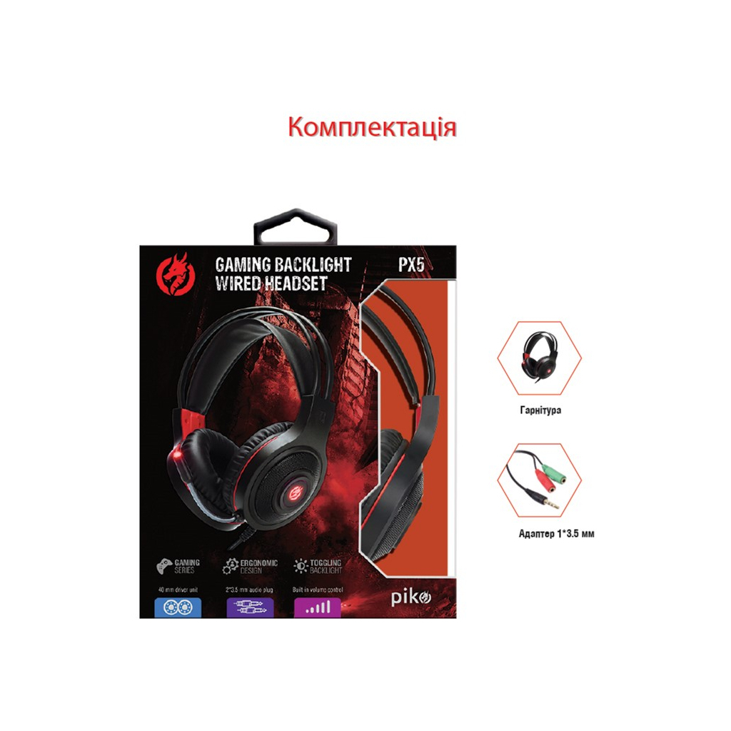 Навушники Piko PX5 Black (1283126489815) - зображення 3