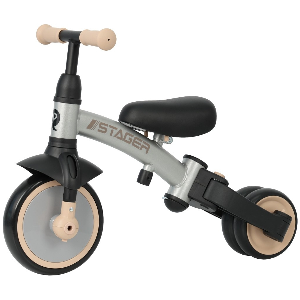 Дитячий велосипед QPlay Stager 3 в 1 з ручкою, біговел, Silver (T80STAGERSilver) - зображення 3