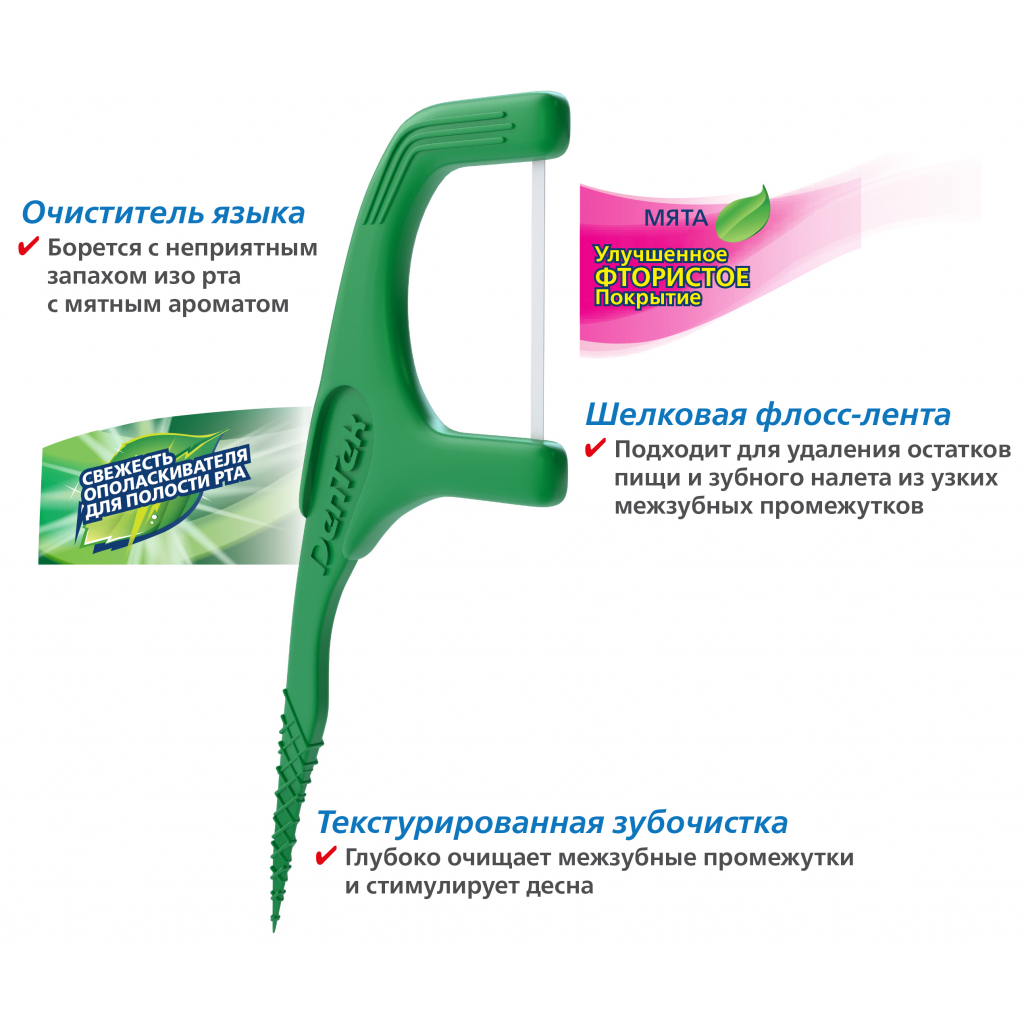 Флос-зубочистки DenTek Освіжаюче очищення 75 шт. (47701002575) - зображення 4