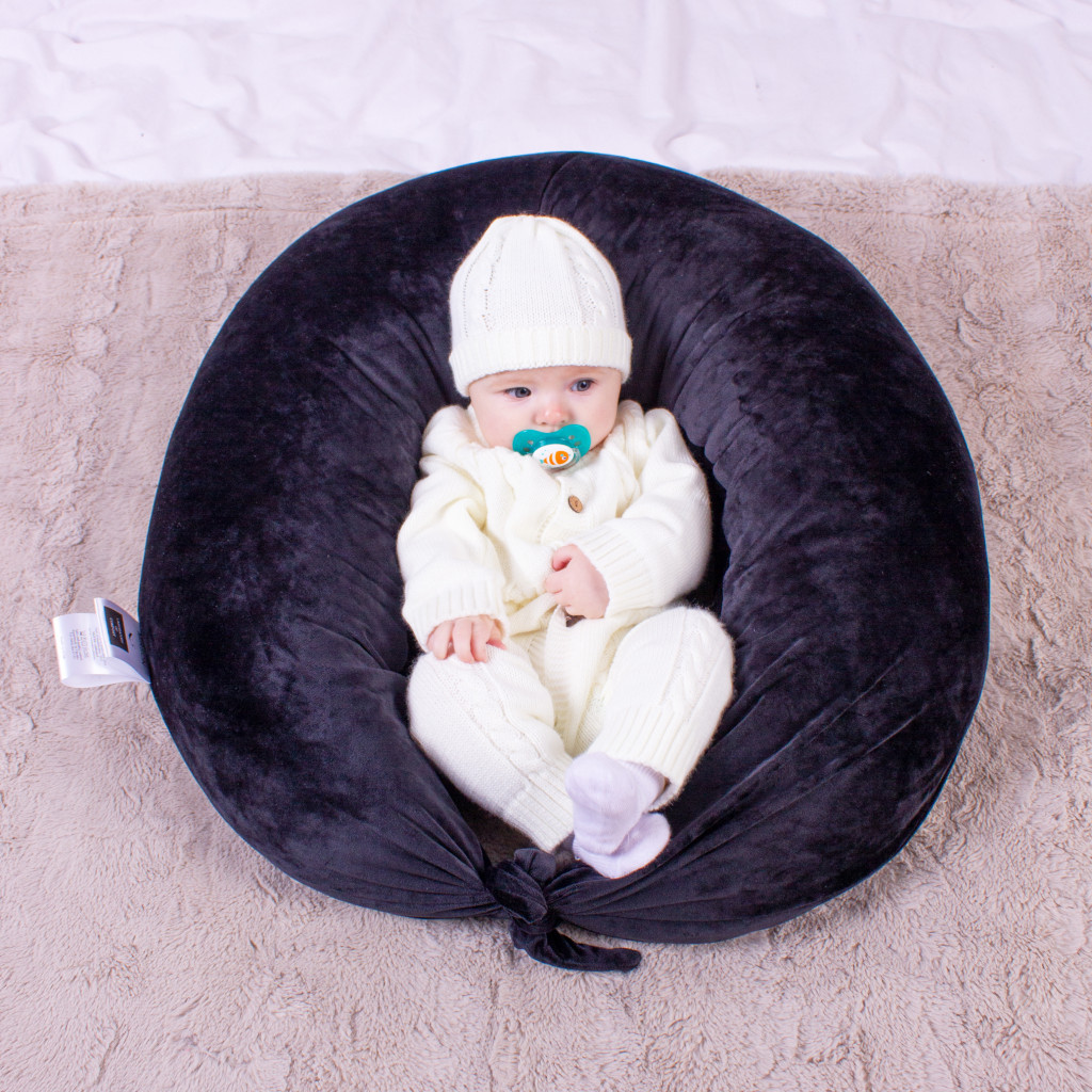 Подушка MirSon для вагітних та годування №8305 Velvet Line 28-0007 Black Велюр 30х170х20 см (2200006200307) - изображение 1