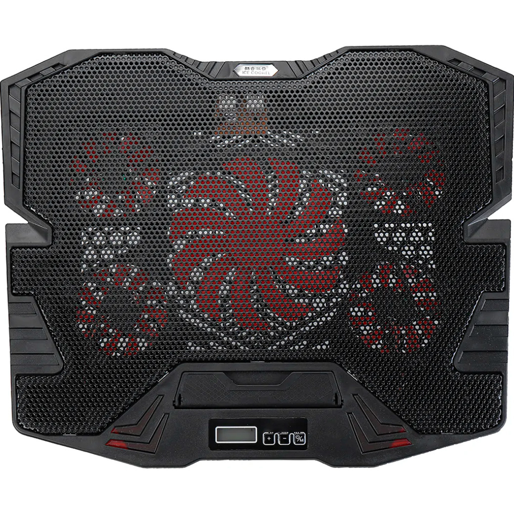 Підставка до ноутбука IceCoorel 10-15", 1*125mm 1400 RPM + 4*70mm 2500 RPM, 2*USB, 365x297x30mm, Red (K5Red) - зображення 2